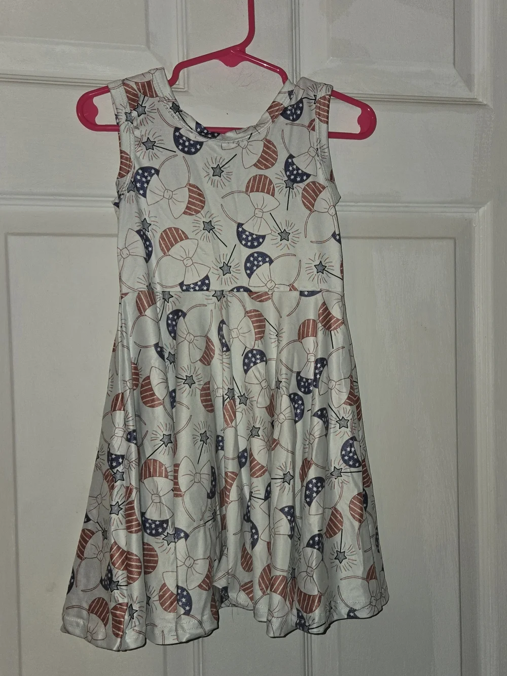 Addy's Attic Girls White Floral & Navy Rust Print Tank Dress SZ 2-3T